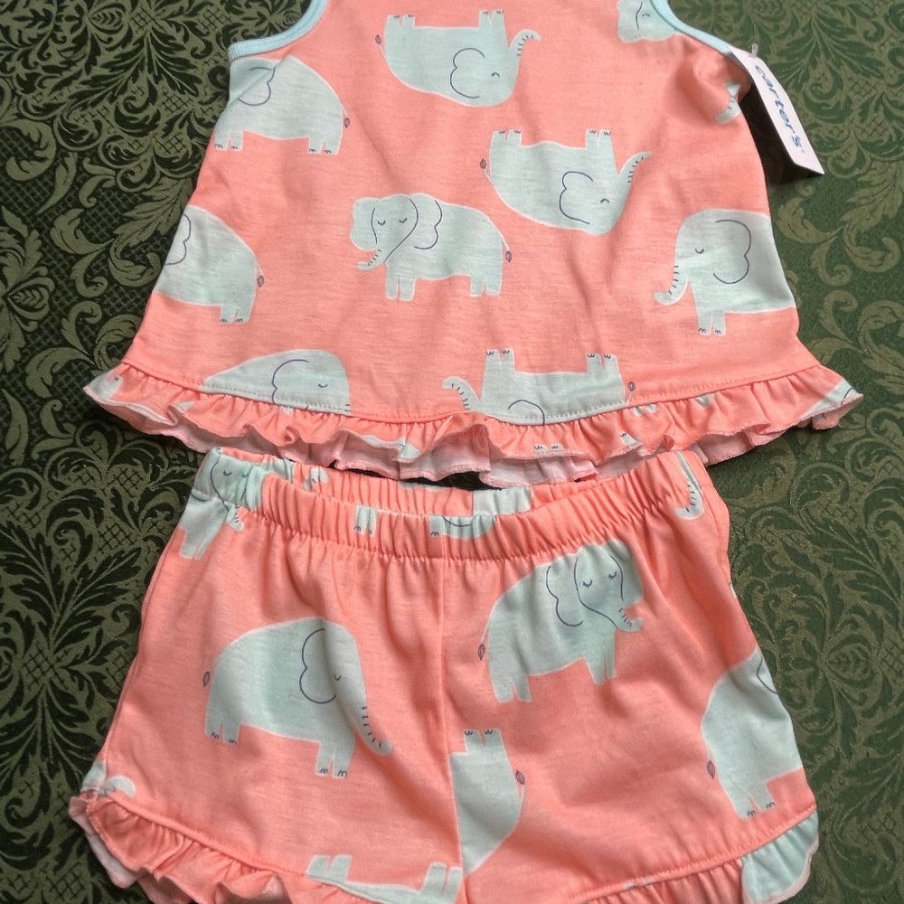 NWt 2t 5t 5 4t 4 ELEPHANT carters pajamas summer match sisters EASTER birthday - Picture 7 of 7